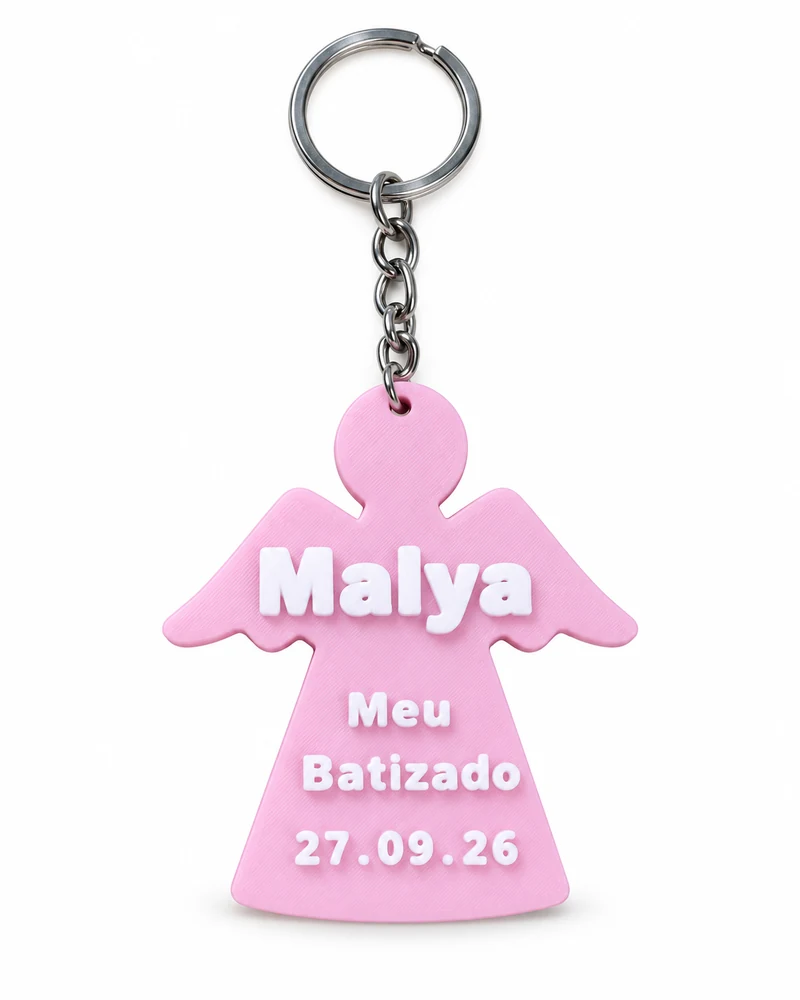Chaveiro de batizado personalizado