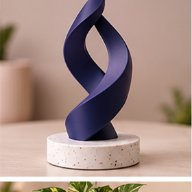 Escultura Decorativa Abstrata Moderna com Base