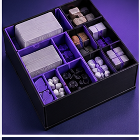 Insert 3D genérico sob medida para board games — módulos de cartas, tokens e dados
