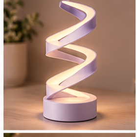 Luminária Decorativa Espiral LED USB com Base Premium 3D