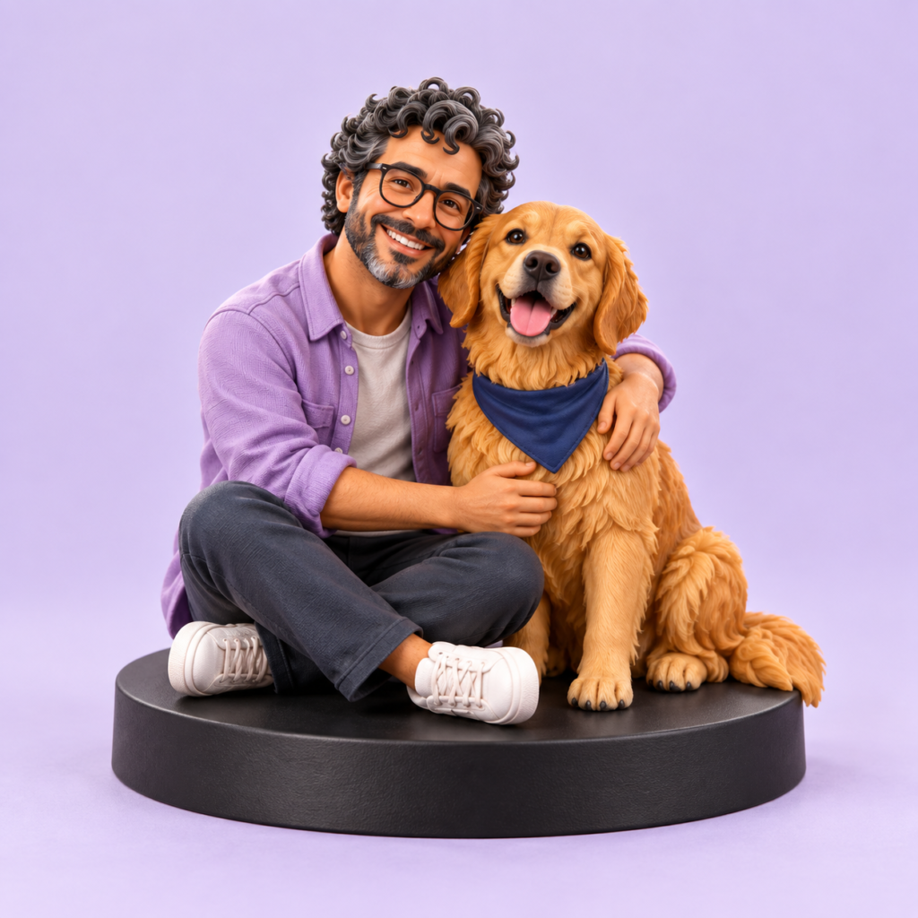 Miniatura 3D — Pessoa e pet