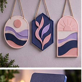 Placa decorativa personalizada com frase — kit de 3 placas