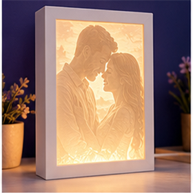 Porta Retrato Litofania Personalizado com LED 3D + Brinde