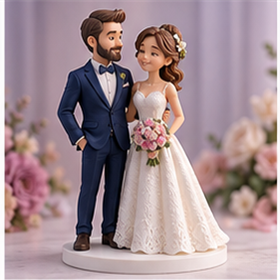 Topo de bolo 3D personalizado a partir de fotos — 20 cm